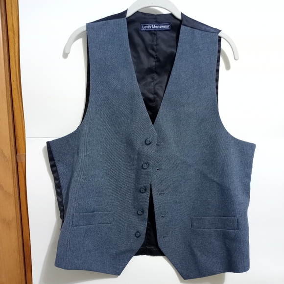 VTG Levi's Menswear Denim Vest 21" p2p